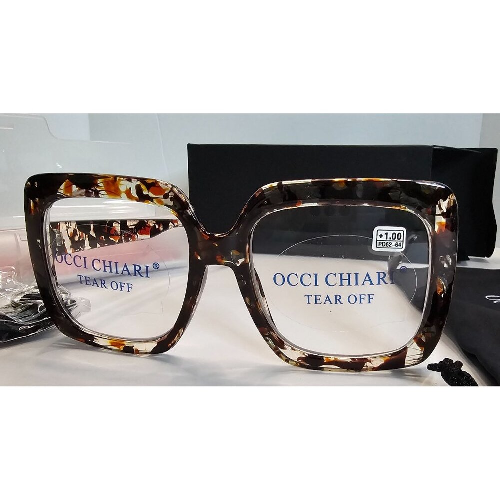 Occi Chiari Womens Oversized Reading Glasses Tortoise Shell +1.00 Strength